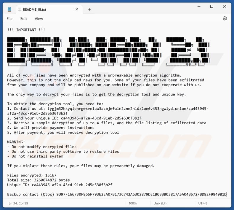 DEVMAN 21 ransomware text file (!!!_README_!!!.txt)