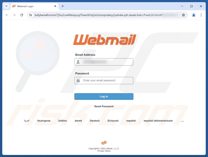 Email Account Status Changed Scam phishing website