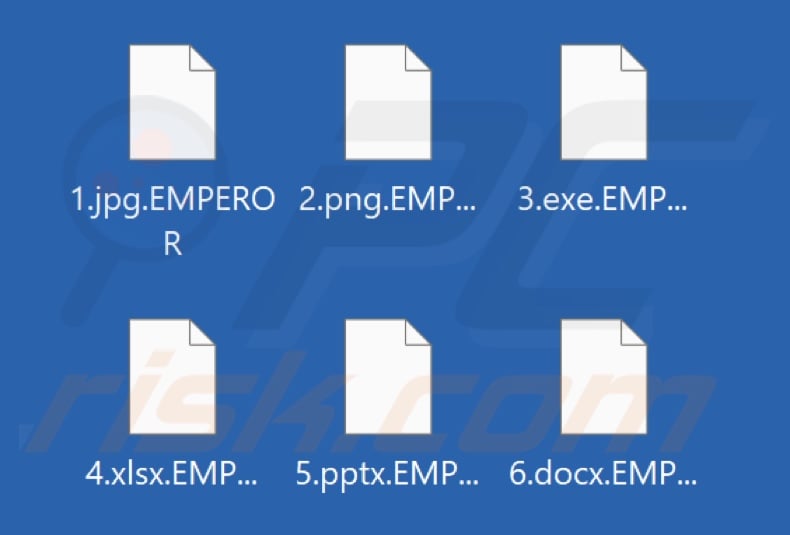 Files encrypted by Emperor ransomware (.EMPEROR extension)