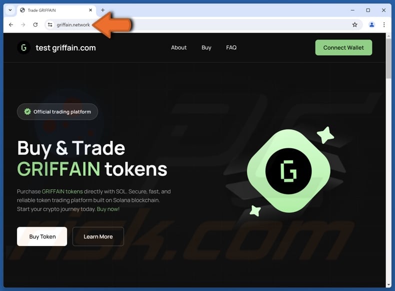 Fake Griffain website