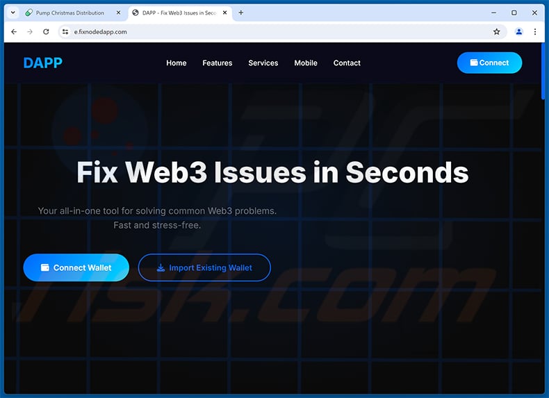 Fake Fix Web3 Issues website (e.fixnodedapp[.]com)