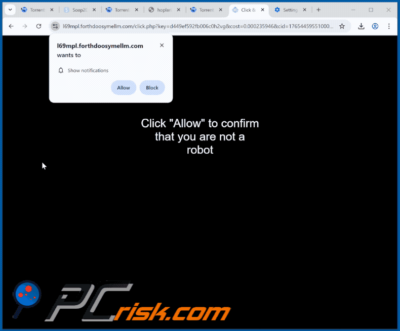 forthdoosymellm[.]com website appearance (GIF)