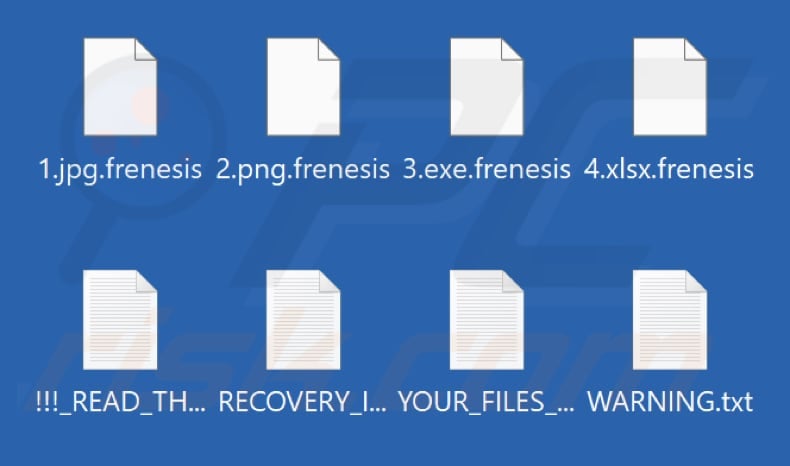 Files encrypted by Frenesis Nexus ransomware (.frenesis extension)