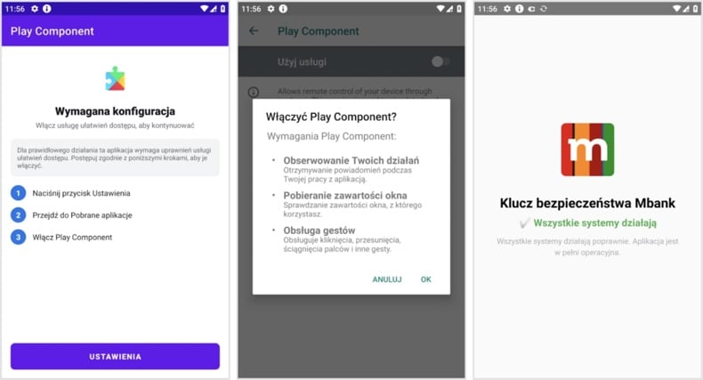 FvncBot trojan Accessibility Service steps
