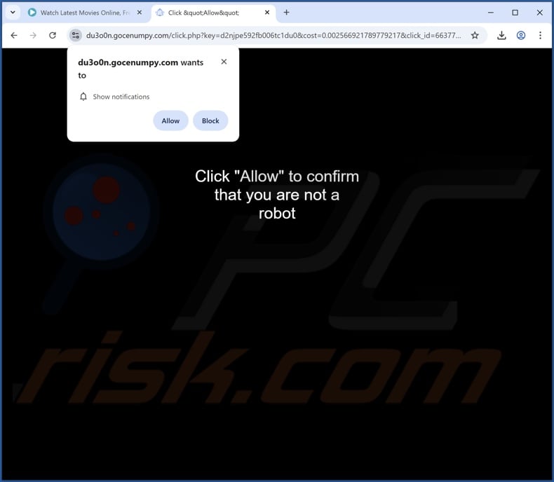 gocenumpy[.]com pop-up redirects