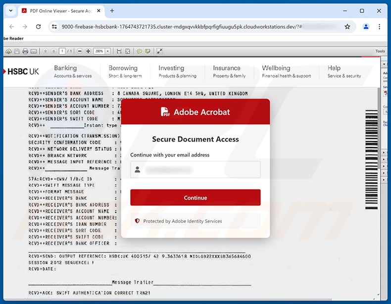 Phishing site promoted via HSBC E-Payment Advice Email Scam (2025-12-03)