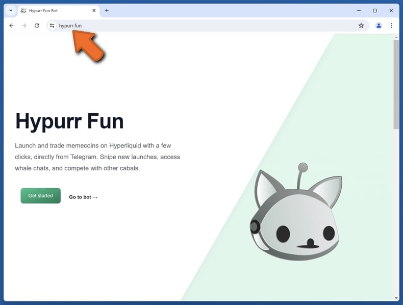 Appearance of the real Hypurr Fun website (hypurr.fun)