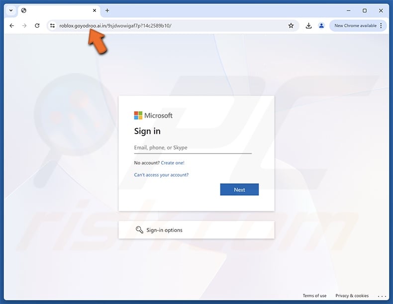 Important Alert On Your Microsoft Account scam email promoted phishing site