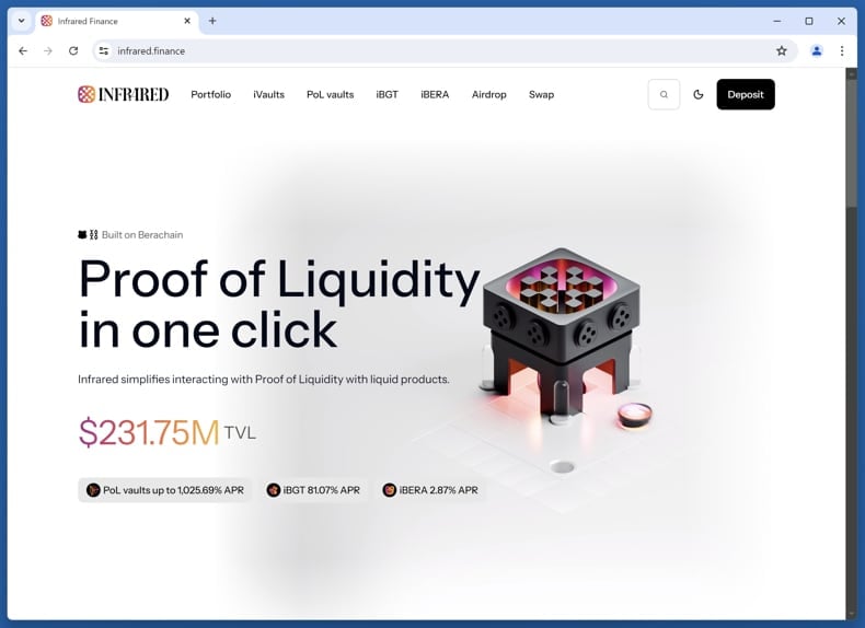 Infrared IR airdrop scam real website (infrared.finance)