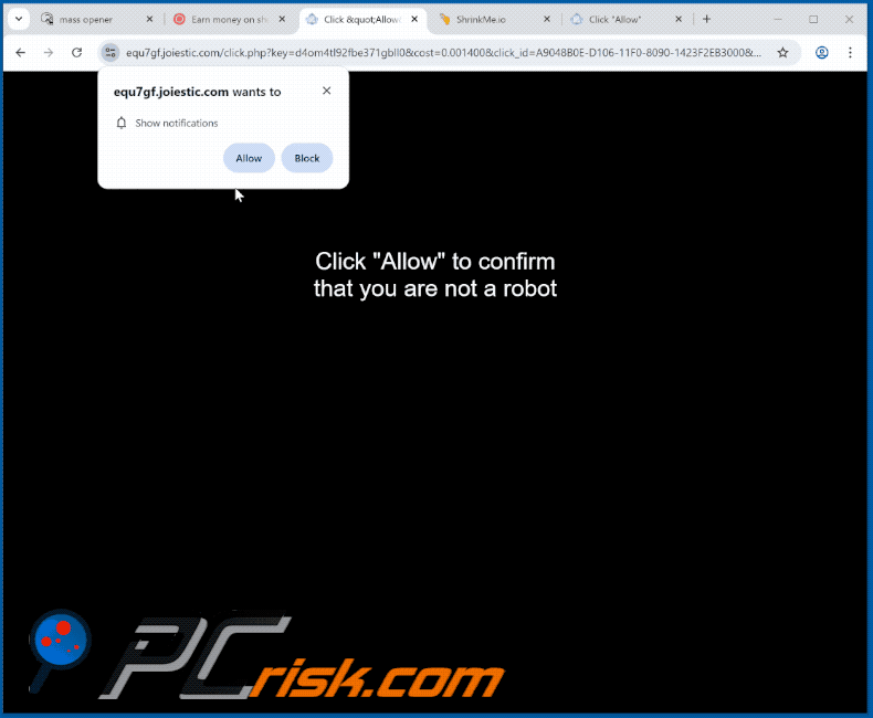 joiestic[.]com website appearance (GIF)
