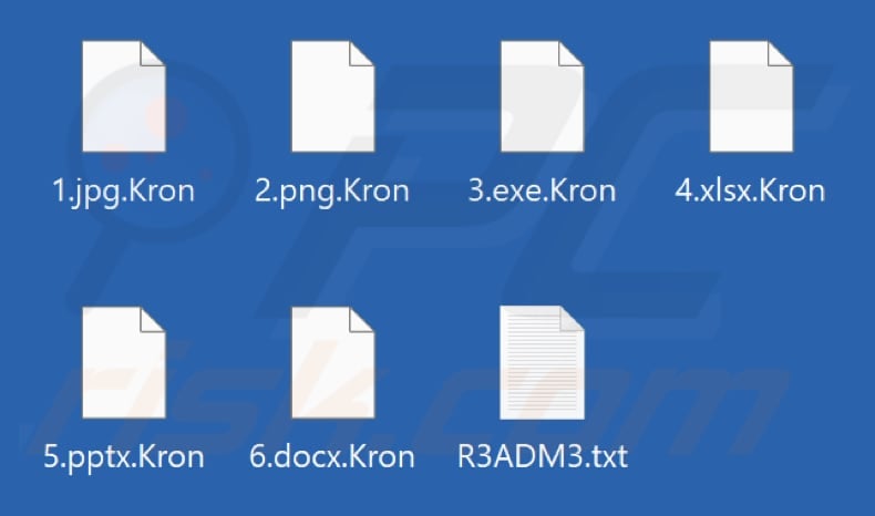 Files encrypted by Kron ransomware (.Kron extension)