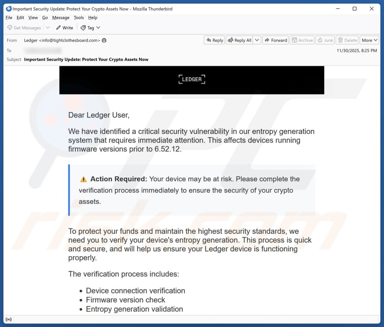 Email Account Failure Notice email spam campaign