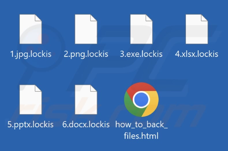 Files encrypted by Lockis ransomware (.lockis extension)