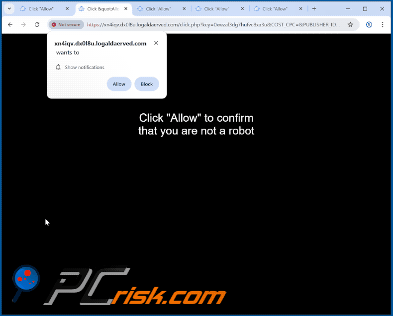 logaldaerved[.]com website appearance (GIF)
