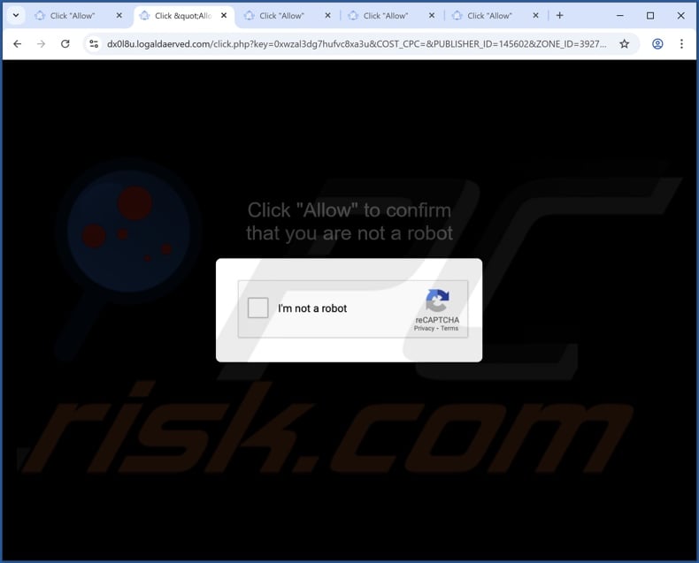 logaldaerved[.]com pop-up redirects