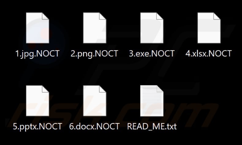Files encrypted by NOCT ransomware (.NOCT extension)