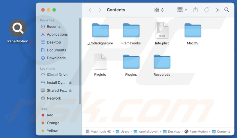 PanelMotion adware installation folder