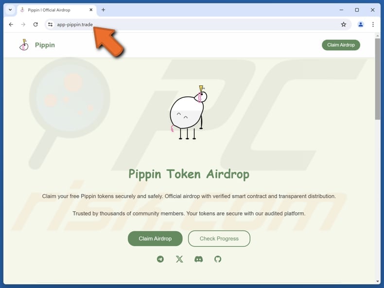 Pippin Token Airdrop scam