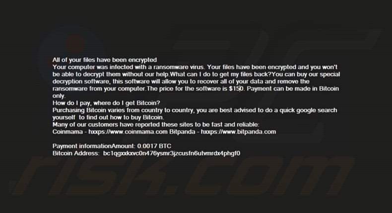 Pryct ransomware wallpaper