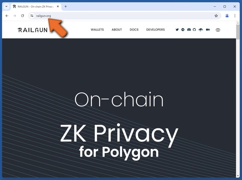 Appearance of the real RAILGUN website (railgun.org)