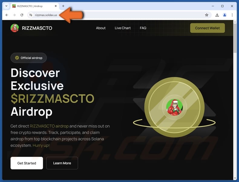 Fake RizzmasCTO Airdrop website
