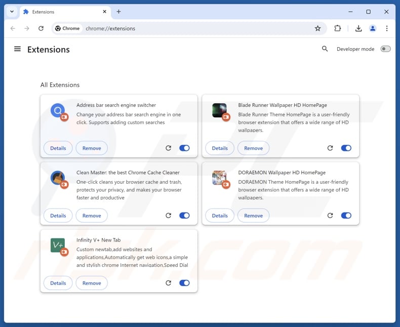 ShadyPanda installed on Chrome