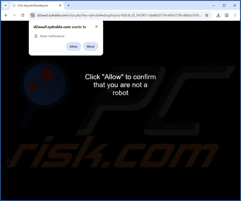 sydrable[.]com pop-up redirects