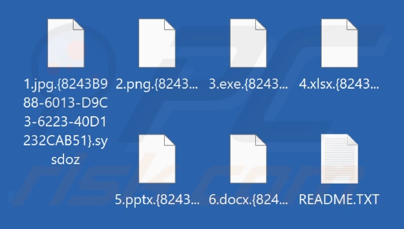 Files encrypted by Sysdoz ransomware (.sysdoz extension)