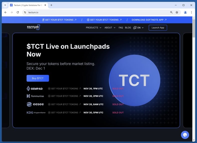 Tectum airdrop scam real website (tectum.io)