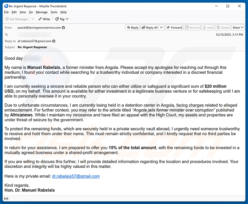 Trustworthy Foreign Partner Email Scam (2025-12-17)