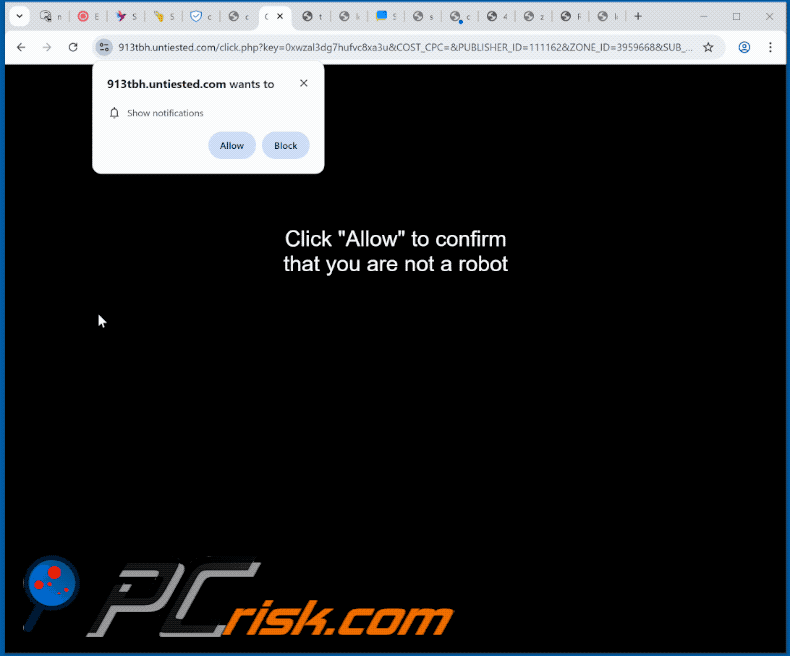 untiested[.]com website appearance (GIF)