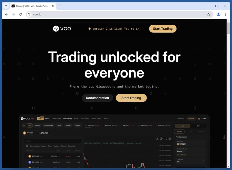 VOOI Airdrop Scam real website (vooi.io)