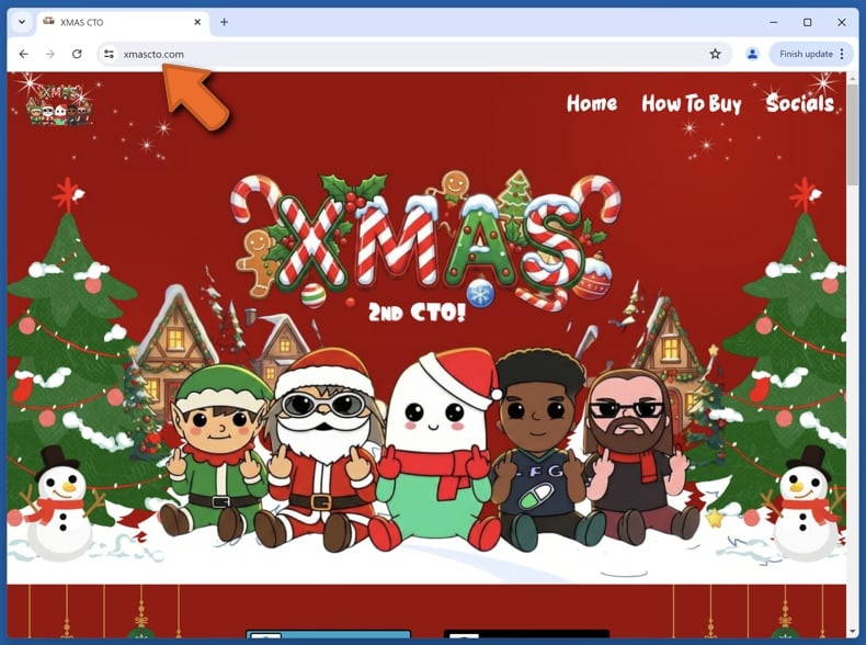 Appearance of the real Xmas Cult website (xmascto.com)