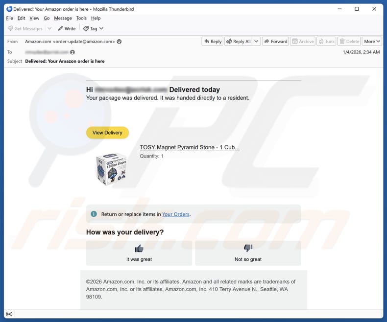 Email Account Failure Notice email spam campaign