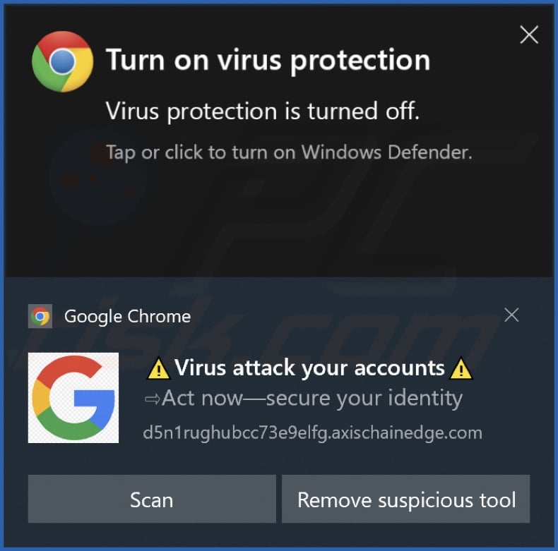 Ad delivered by the axischainedge[.]com webpage