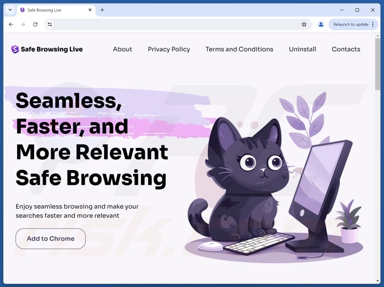 Website used to promote Safe Browsing Live browser hijacker