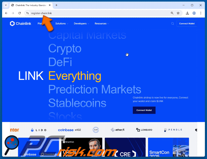 Appearance of Chainlink Airdrop scam