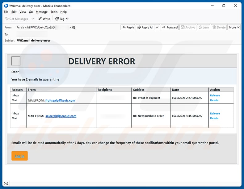 Email delivery error scam (2026-01-16)