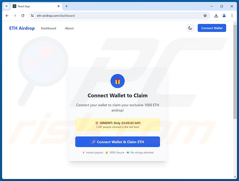 ETH Airdrop drainer website (eth-airdrop[.]com)