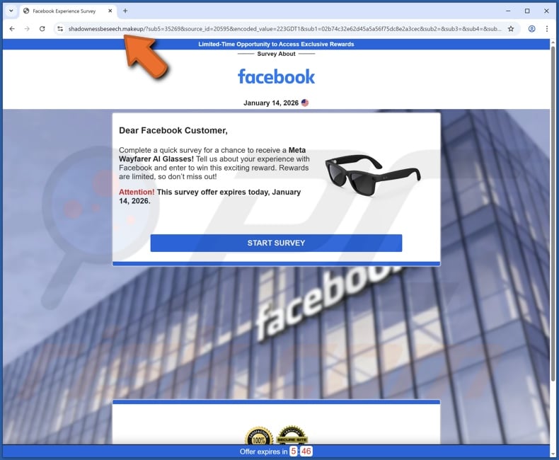 Facebook Survey scam