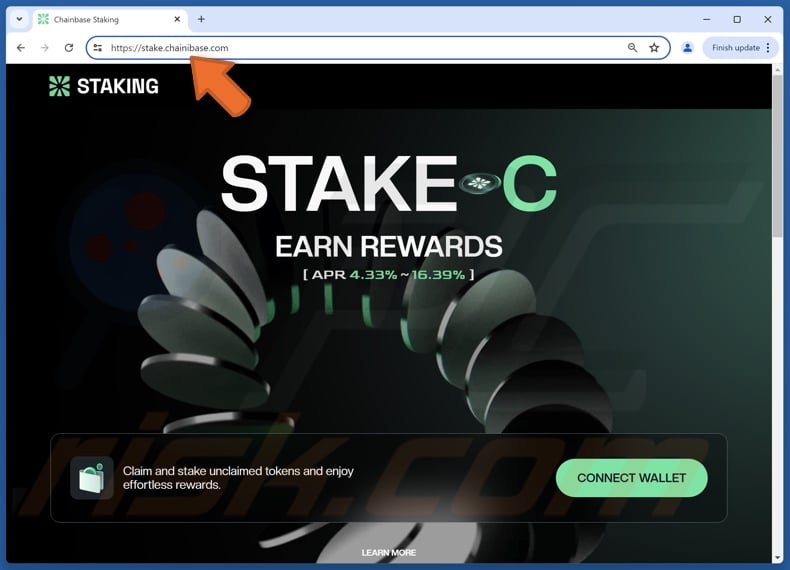 Fake Chainbase Staking website