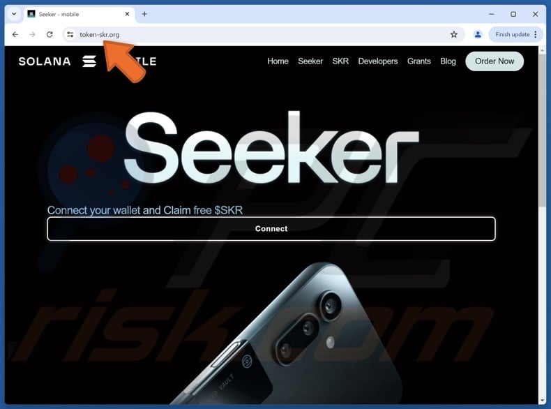 Fake Solana Seeker website