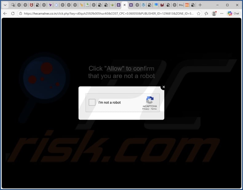 hecarnalnes.co[.]in pop-up redirects