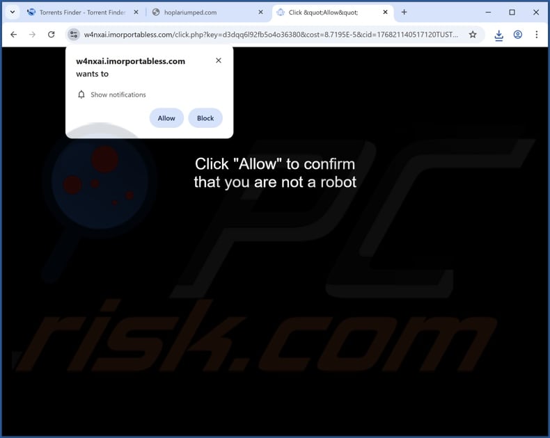 imorportabless[.]com pop-up redirects