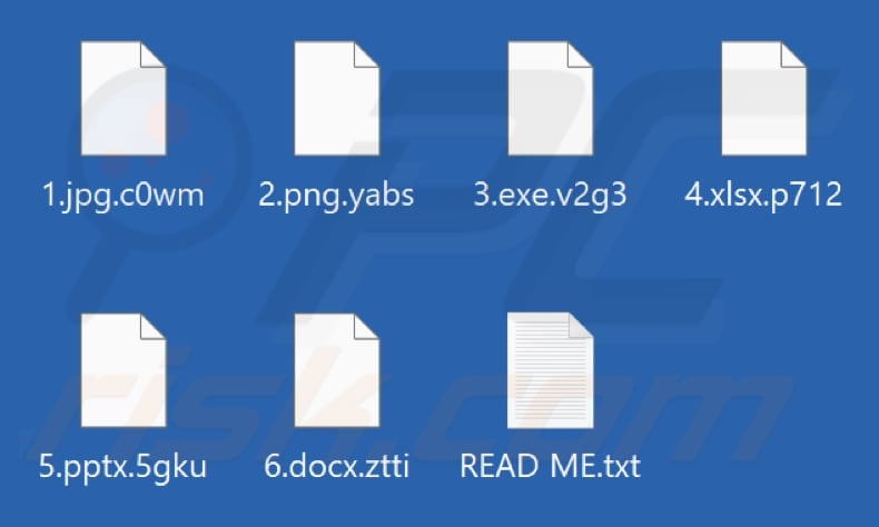Files encrypted by Iron Lock ransomware (random extension)