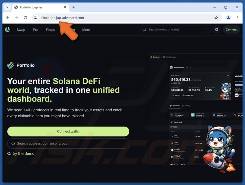 Fake Jupiter Portfolio website
