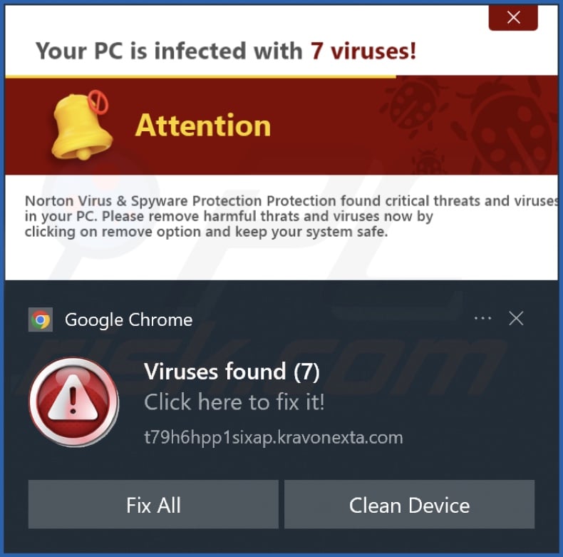 Ad delivered by the kravonexta[.]com webpage