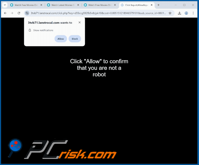 lanstrocal[.]com website appearance (GIF)