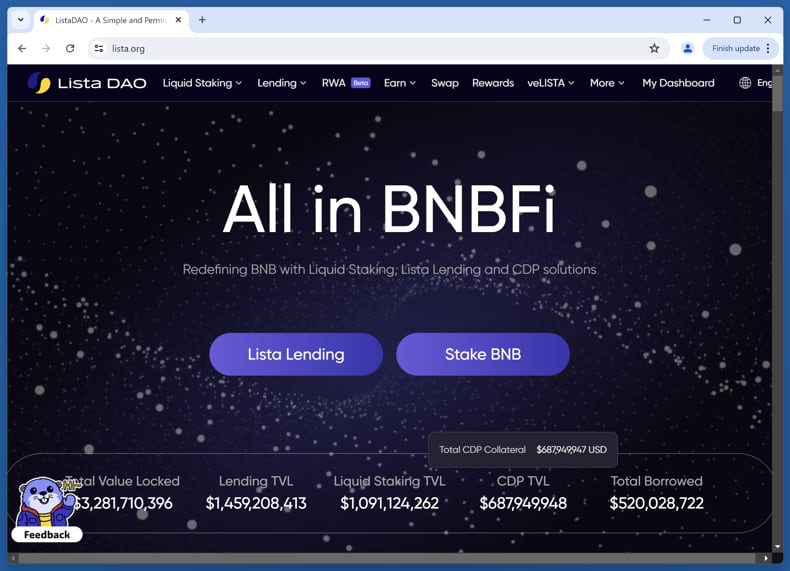 Lista DAO airdrop scam real website (lista.org)