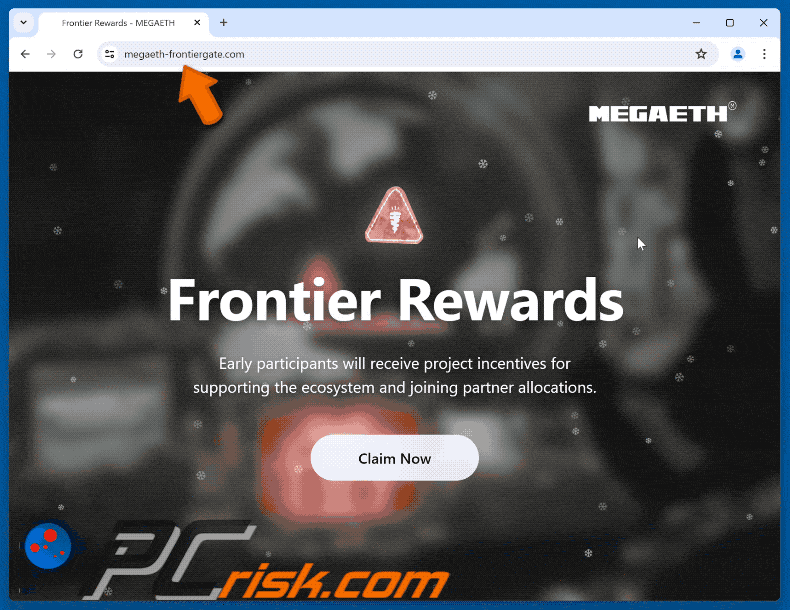 Appearance of MegaETH Frontier Rewards scam
